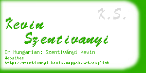 kevin szentivanyi business card